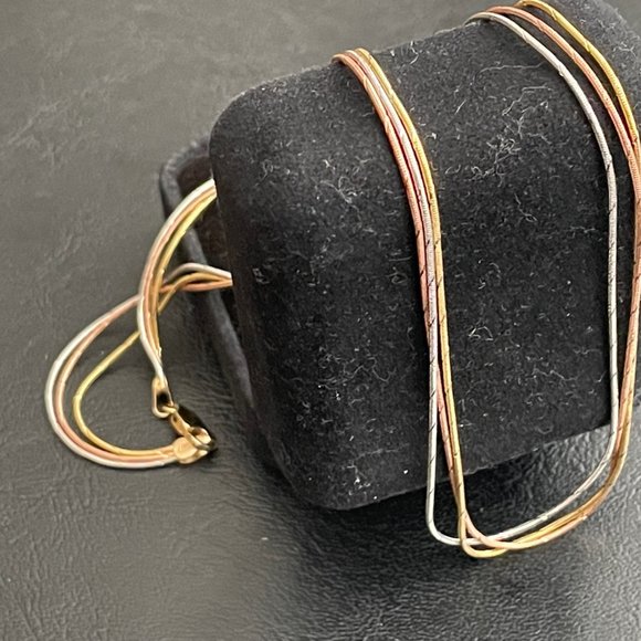 Vintage - 14K Tricolor Gold Necklace -Jewels America Inc. NYC